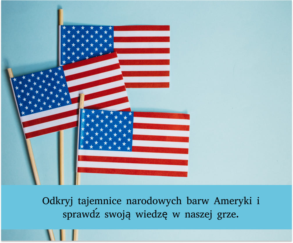 Ameryka flaga ukazująca różnorodność kolorów i symboli