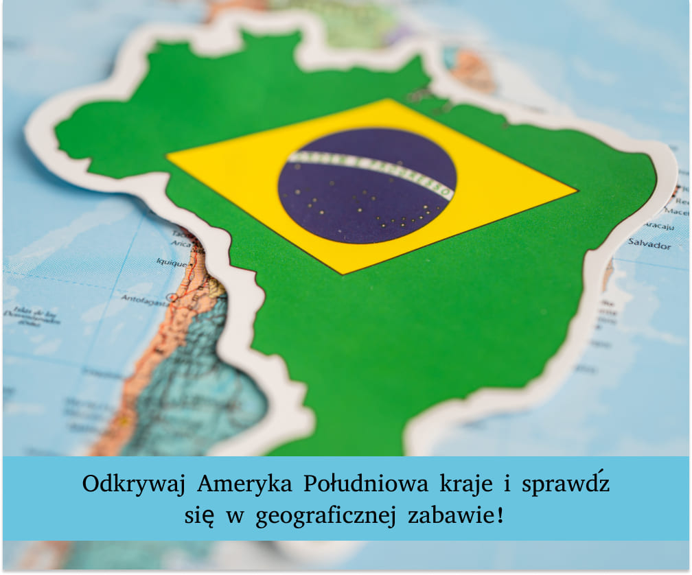 Mapa państw ameryki południowej przedstawiająca układ regionu na kontynencie