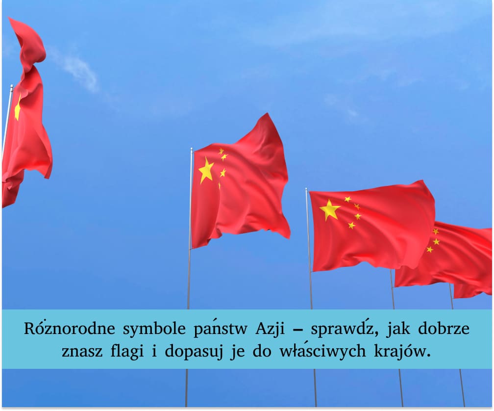 Różnorodne barwy i wzory – flaga Azji przedstawiająca bogactwo tradycji i historii regionu.
