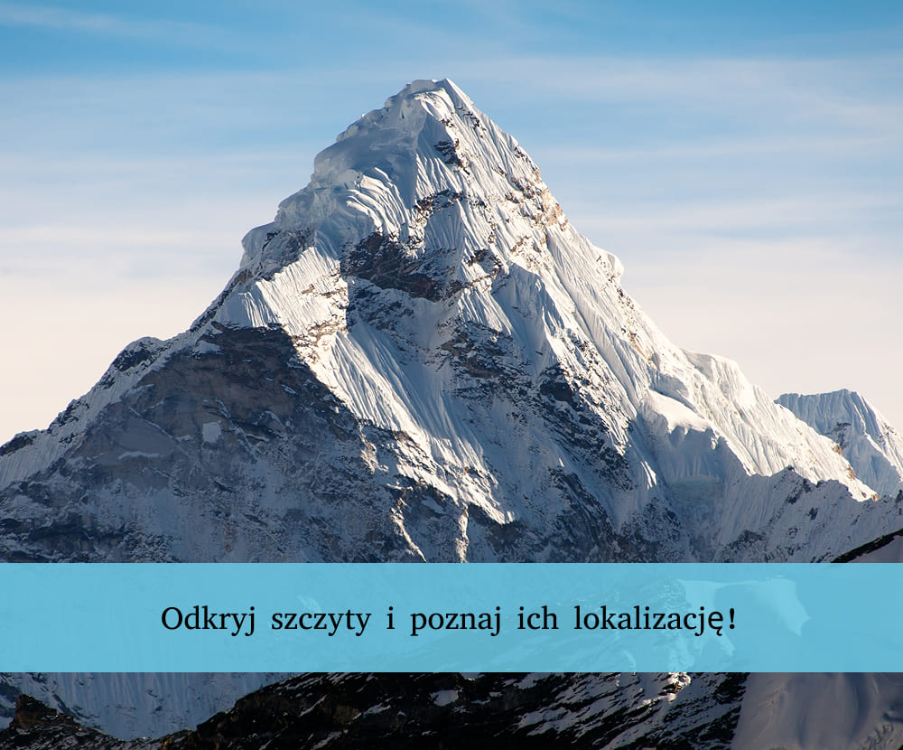 Szczyt najwyższa góra na świecie o wschodzie słońca