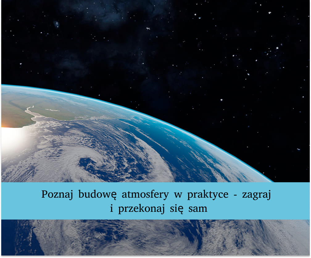 Widok planety z zaznaczoną powłoką powietrzną wyjaśniający co to atmosfera