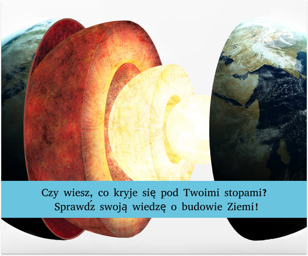 Wizualizacja przekroj ziemi z widoczną skorupą